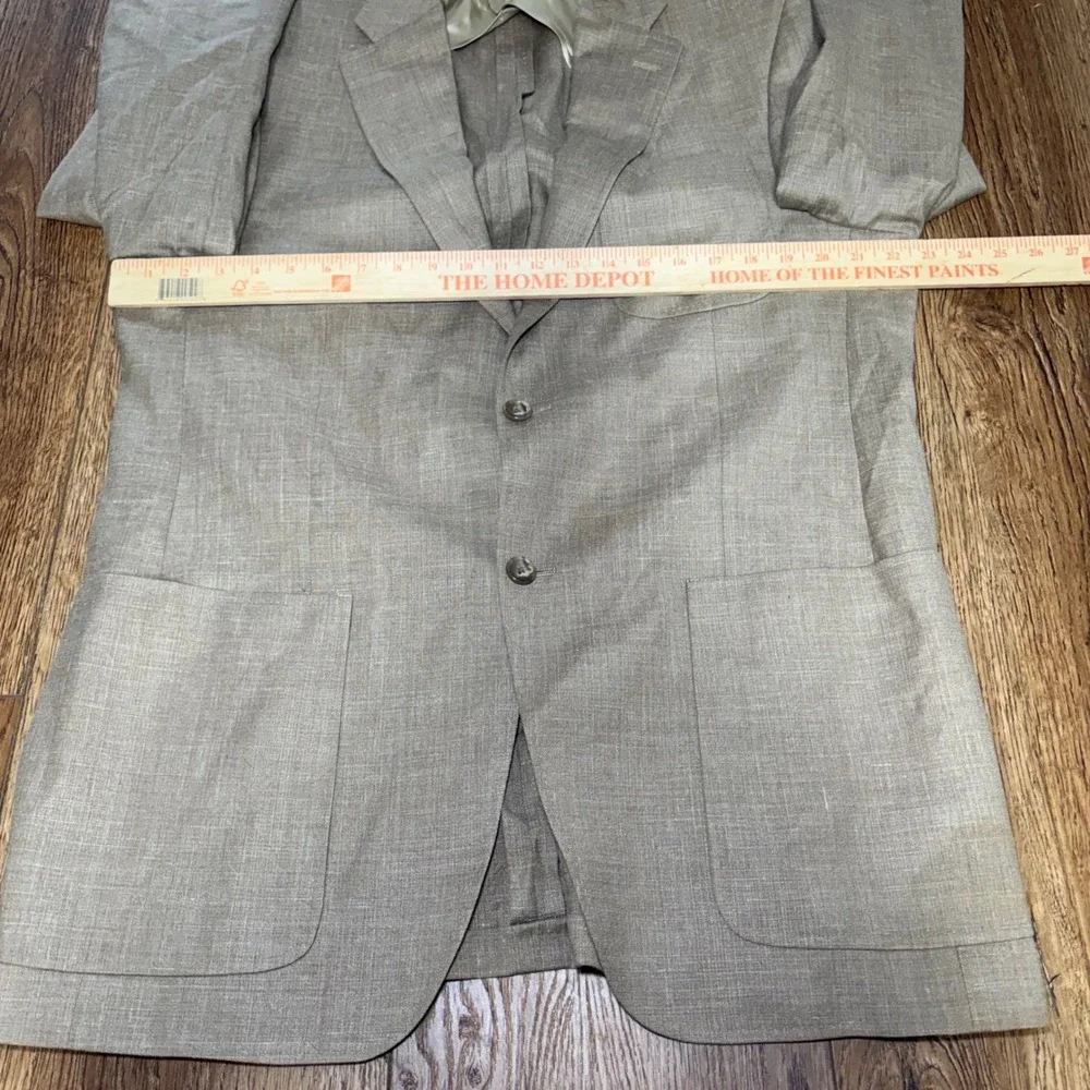 New Hart Schaffner Marx Gold Trumpeter Silk Wool Linen Blazer Mens 42L USA READ